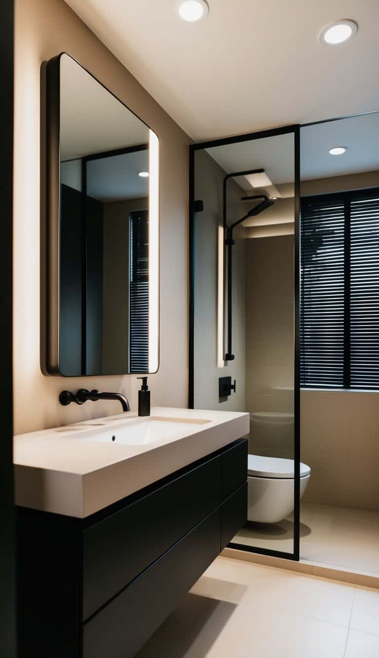 The Perfect Contrast: 19 Beige and Black Bathroom Ideas