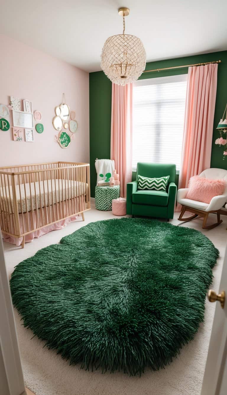 pink and green nursery